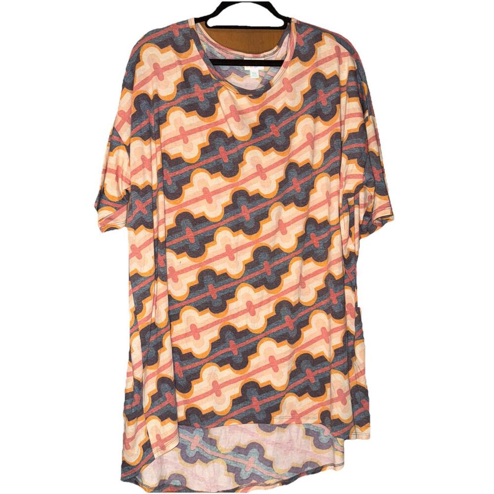 Lularoe Irma Tunic Top  2XL High Low Shirt Colorful Floral Purple Red NEW Fall